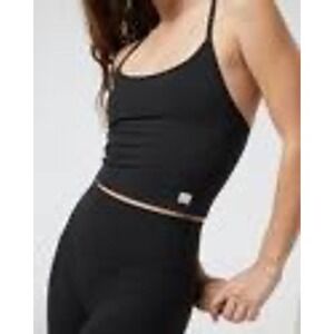 Vuori AllTheFeels Tank Black Womens L Built-In Bra Yoga Athletic Top Pilates Gym